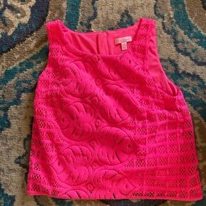 Lilly Pulitzer knit crochet lined tank small